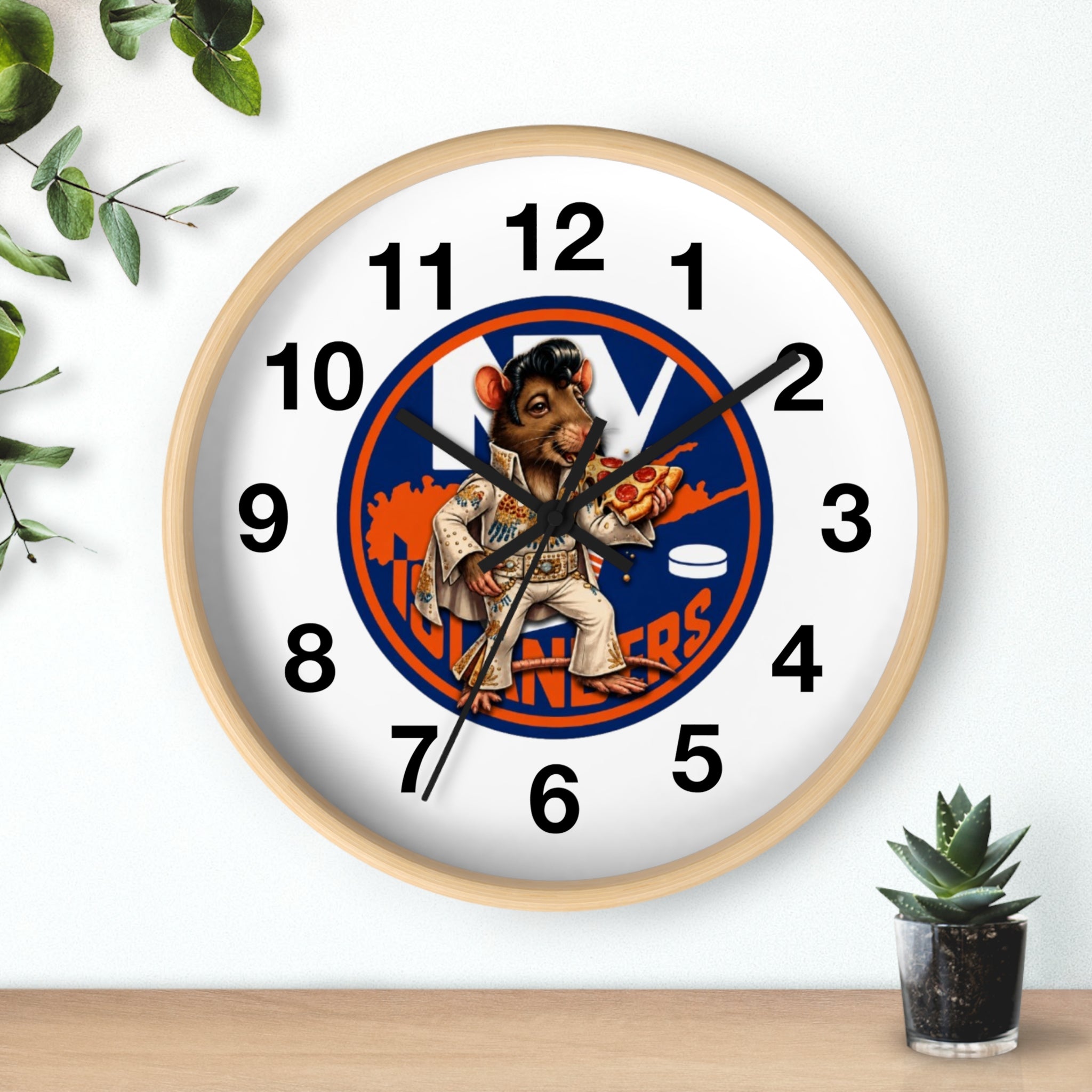 Islander Rat Elvis Wall Clock — Retro Hockey Fan Decor