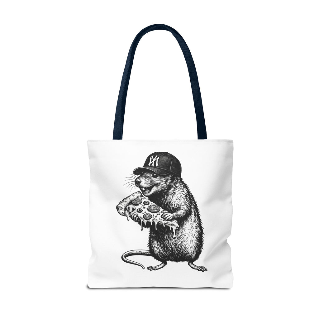 Pizza Rat Tote Bag — Cute NYC Rat Eating Pizza Canvas Tote