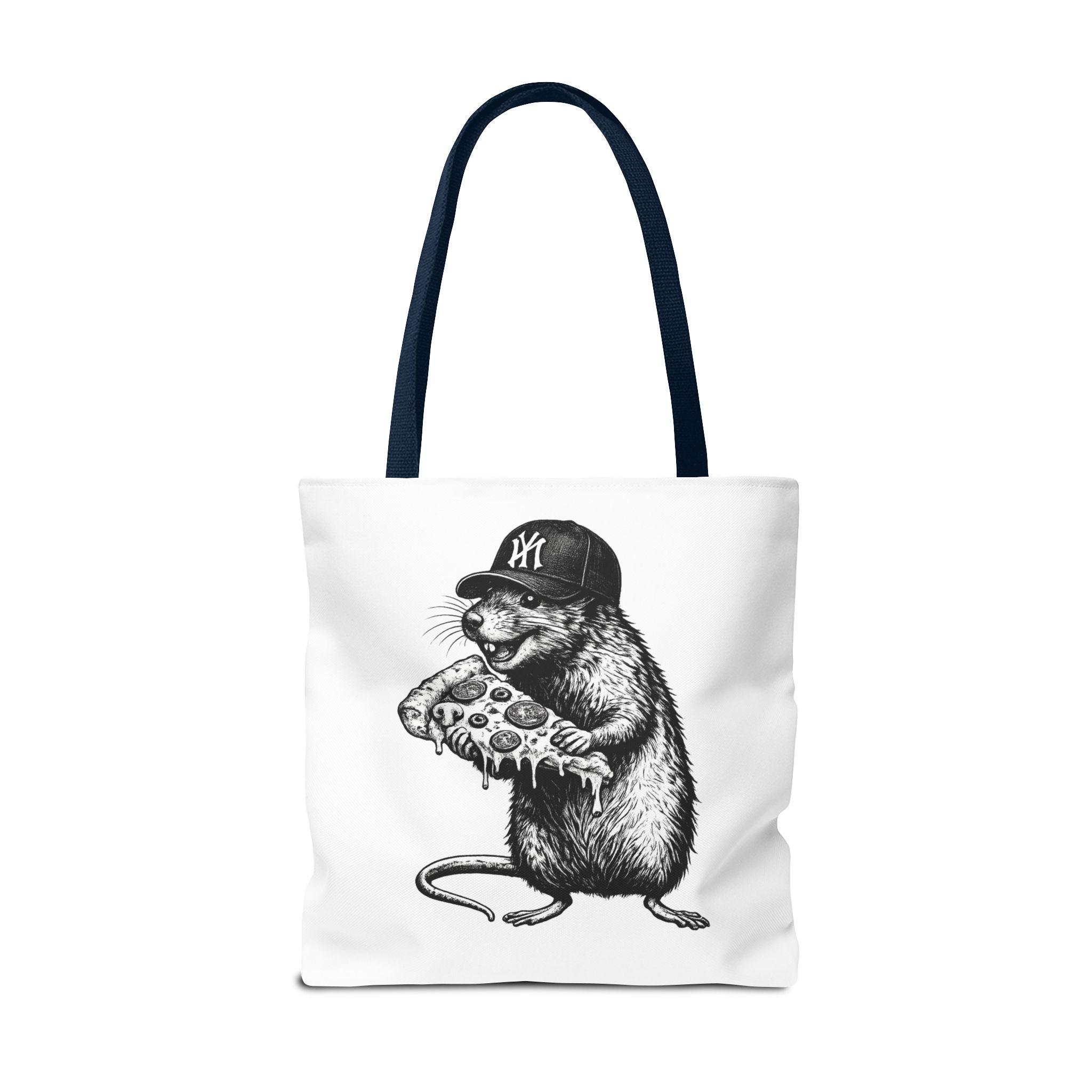Pizza Rat Tote Bag — Cute NYC Rat Eating Pizza Canvas Tote