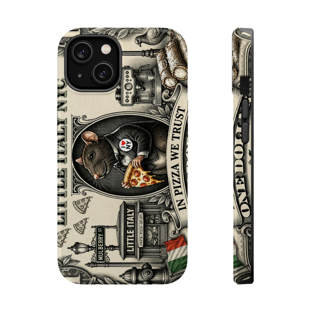 Little Italy NY Phone Case — 'In Pizza We Trust' Italy Rat Art Magnetic Impact-Resistant Case
