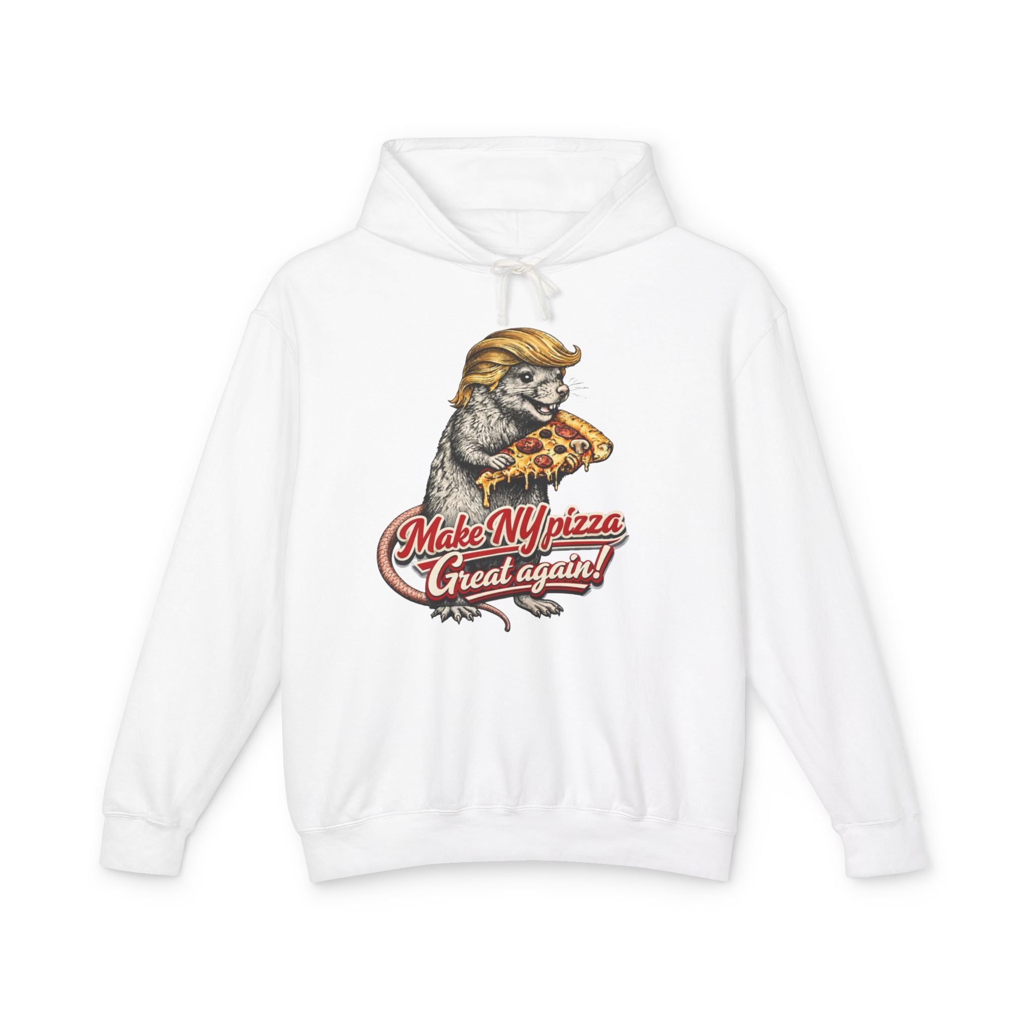 Unisex NYC Pizza Hoodie — "Make NY Pizza Great Again" Tiger with Pizza Graphic