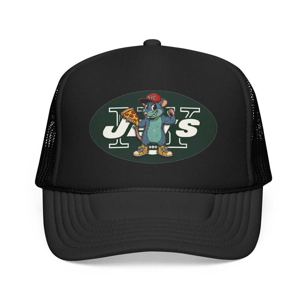 Rat Mascot Pizza Trucker Hat – Retro Sports Logo Foam Cap - NY Jets