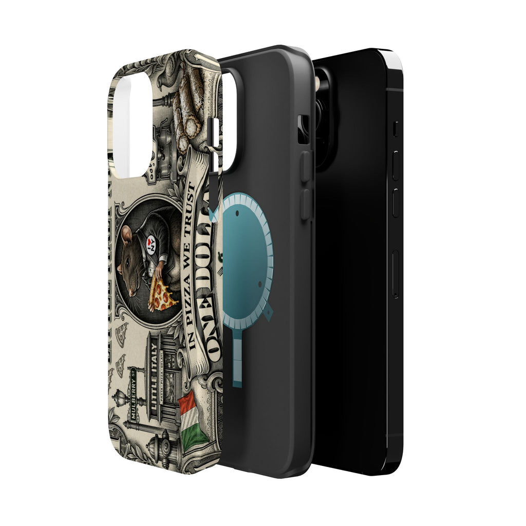 Little Italy NY Phone Case — 'In Pizza We Trust' Italy Rat Art Magnetic Impact-Resistant Case