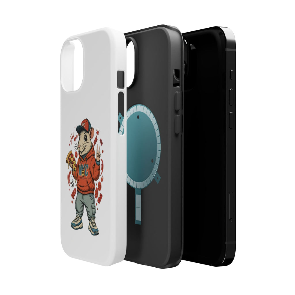 Streetwear Pizza Rat Phone Case — Magnetic Impact‑Resistant iPhone Case with Pizza Skateboard Design
