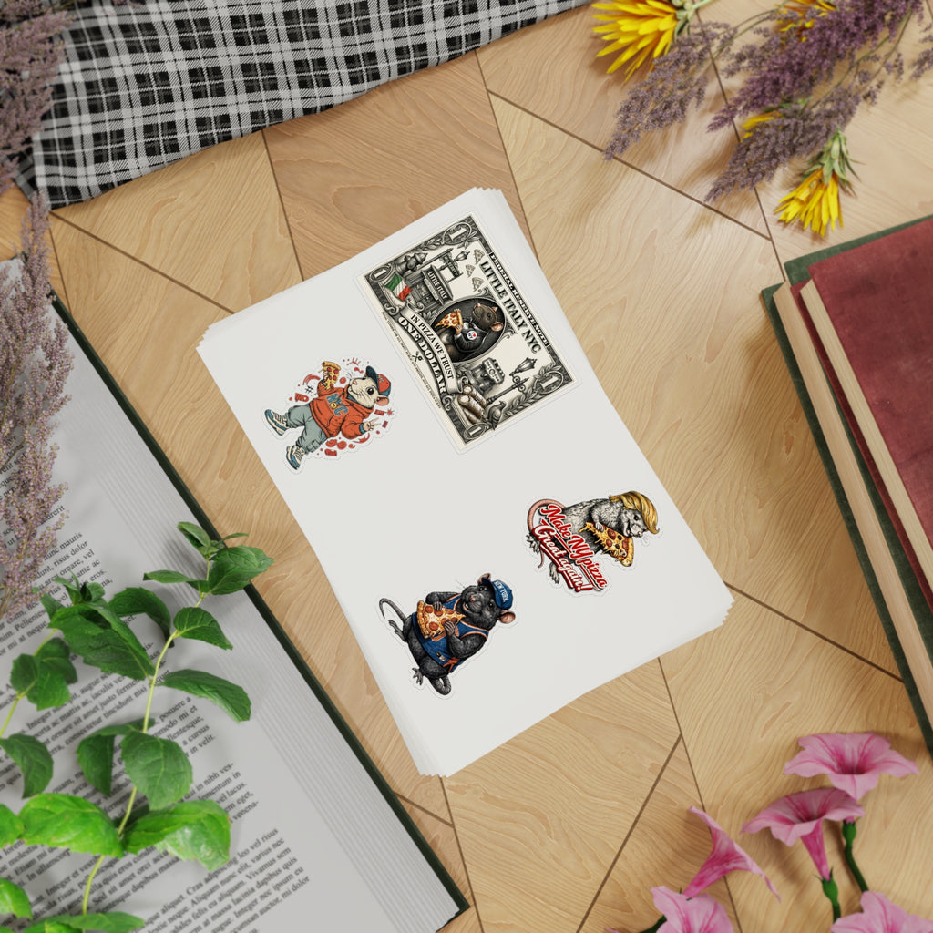 Pizza Rats Sticker Sheet Bundle – 5pcs Vintage NYC & Funny Pizza Rat Vinyl Stickers