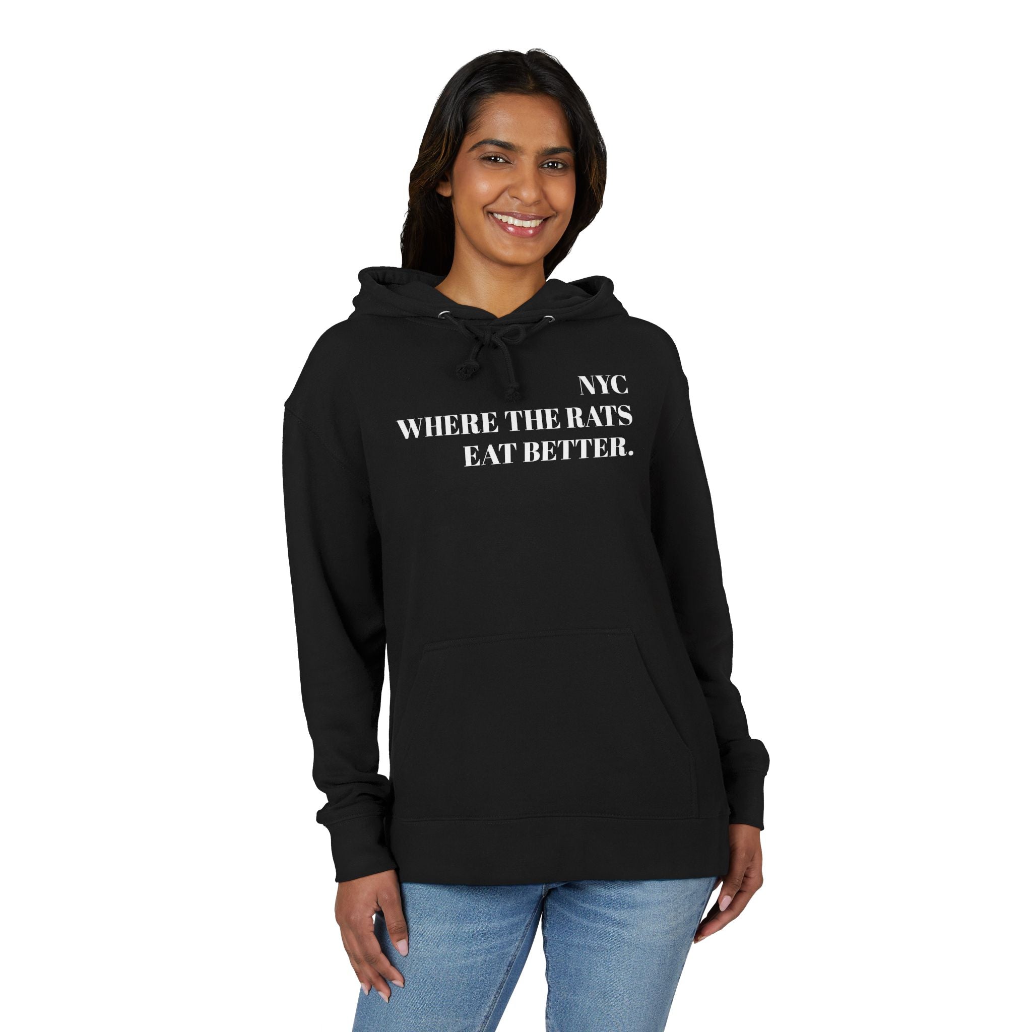 NYC Pizza Rat Boss Hoodie — 'Where the Rats Eat Better.' Graphic Pullover