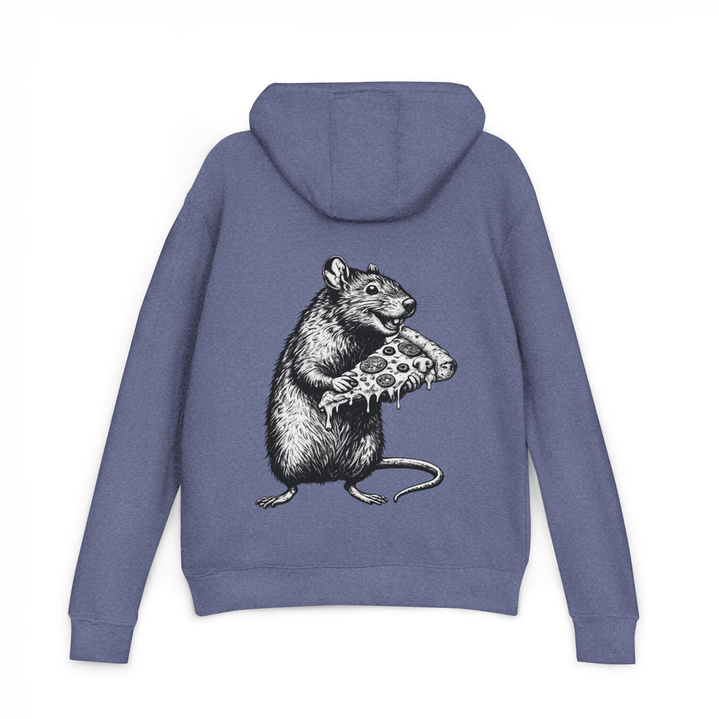 NYC Rats "Where the Rats Eat Better" Rat Holding Pizza Graphic Hoodie