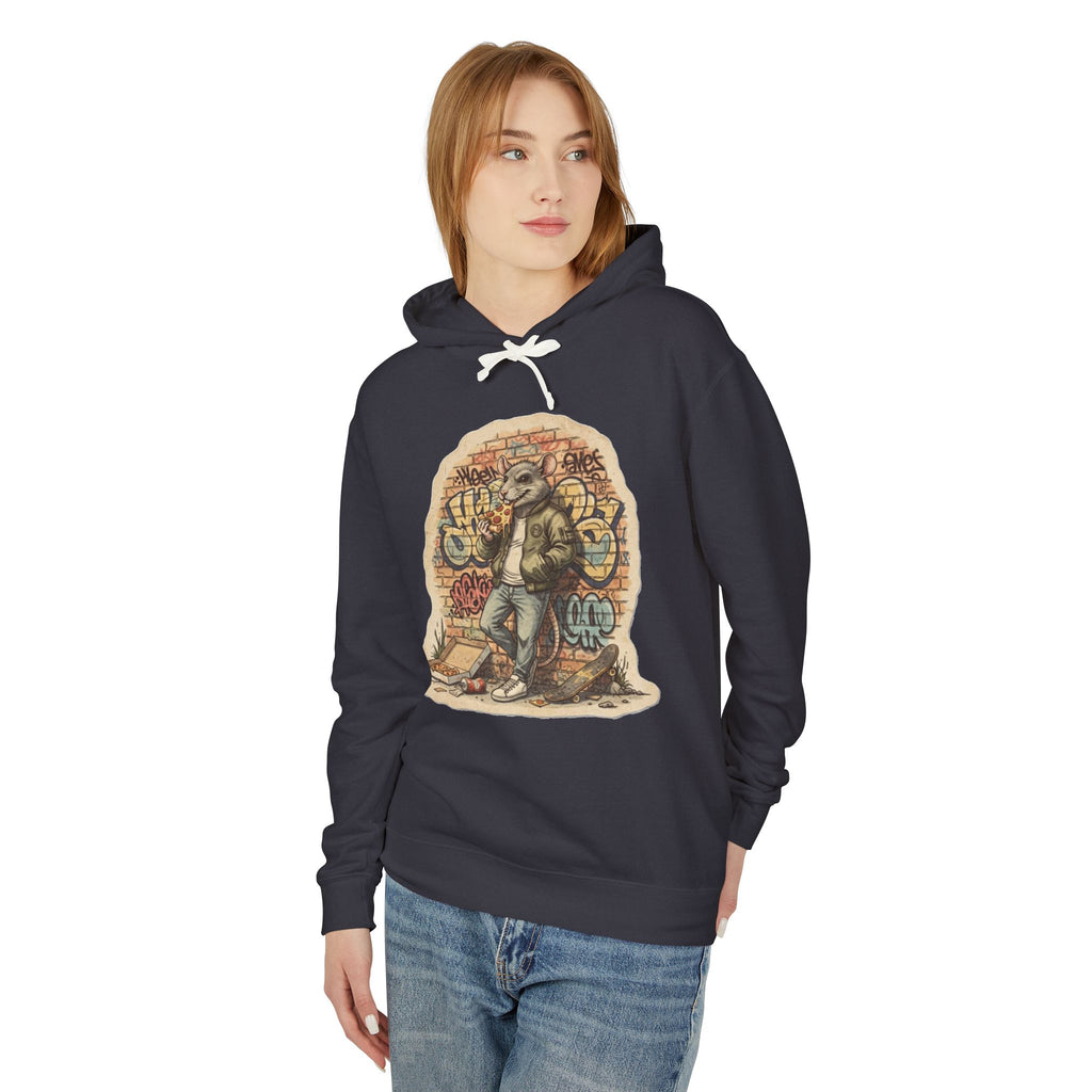 Skate Rat Street Art Hoodie — Retro Graffiti Skateboarder Pullover