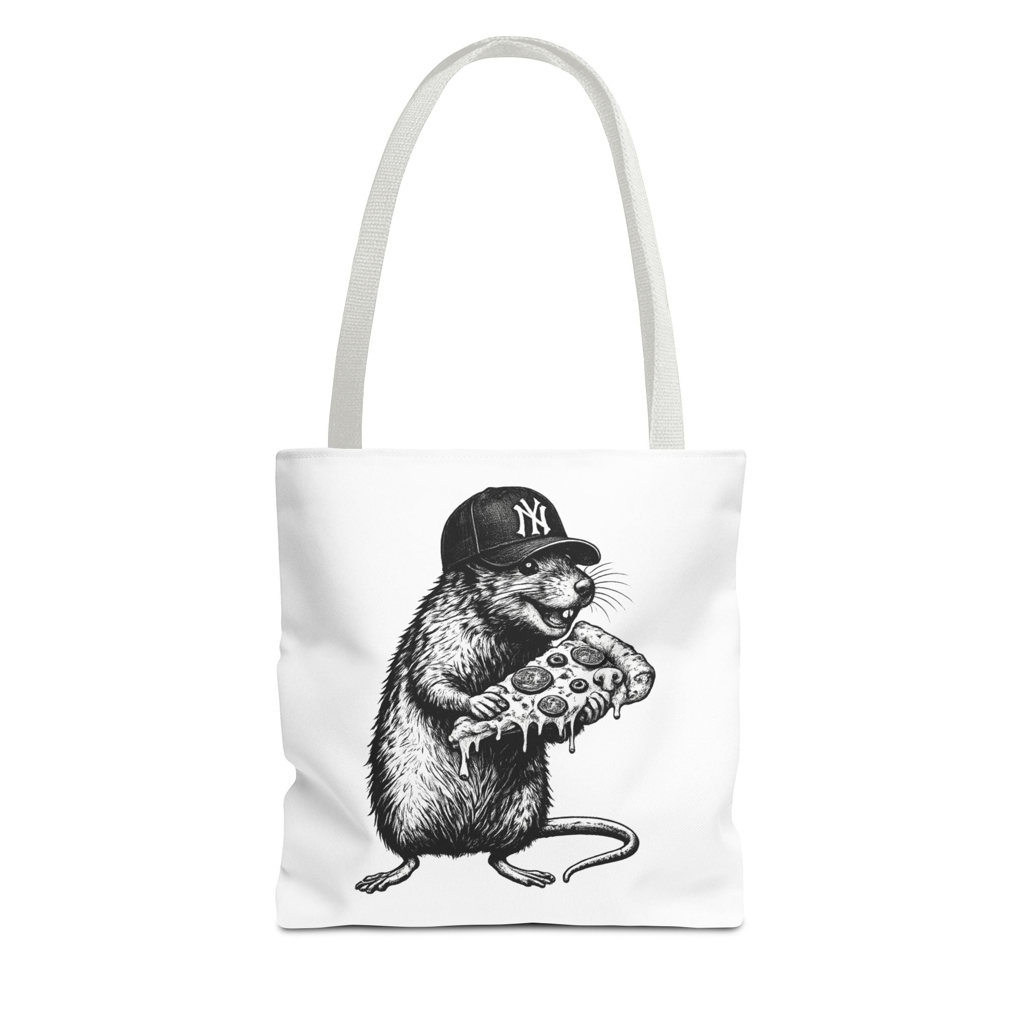 Pizza Rat Tote Bag — Cute NYC Rat Eating Pizza Canvas Tote