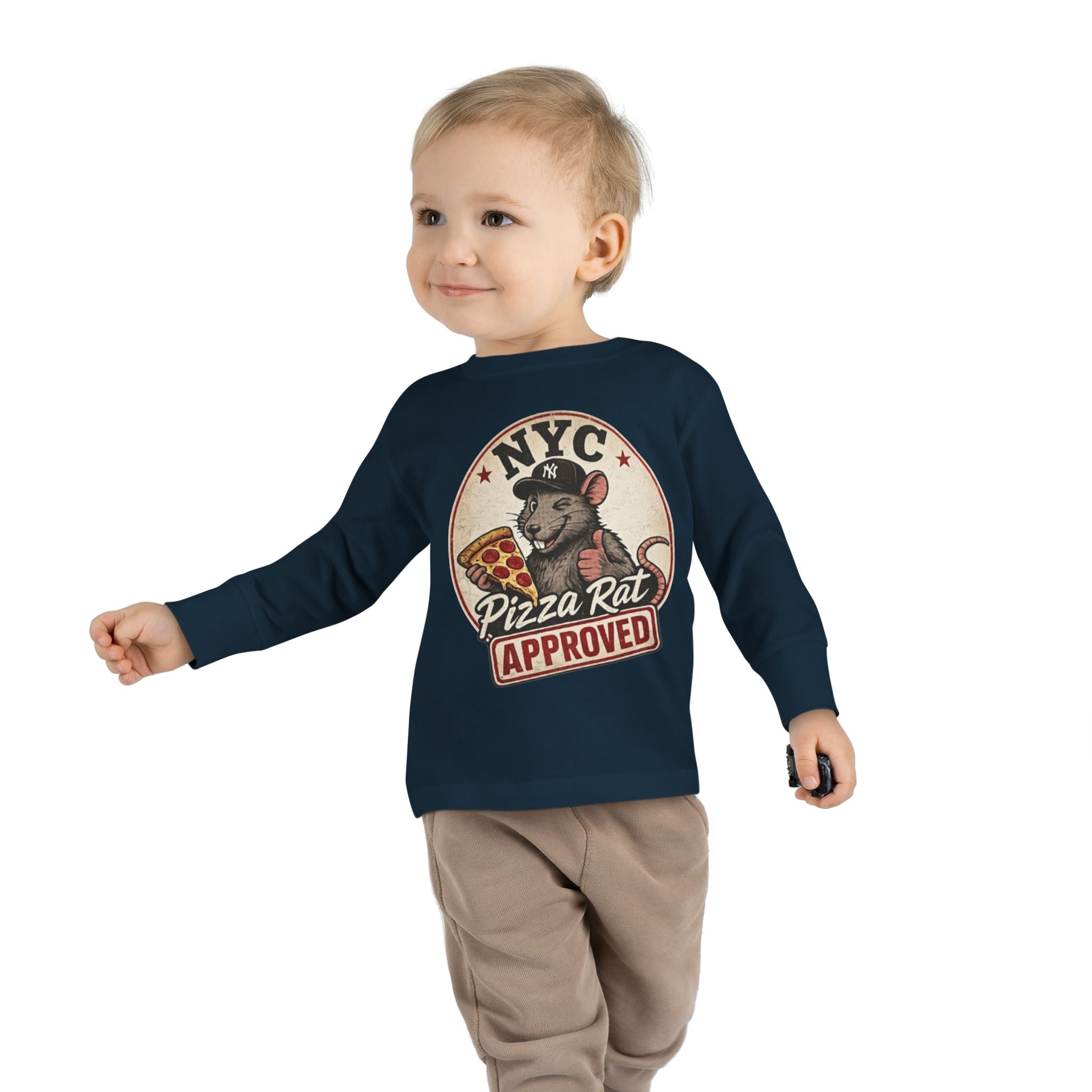 Toddler Tee — NYC Pizza Rat Approved - Long Sleeve Tee