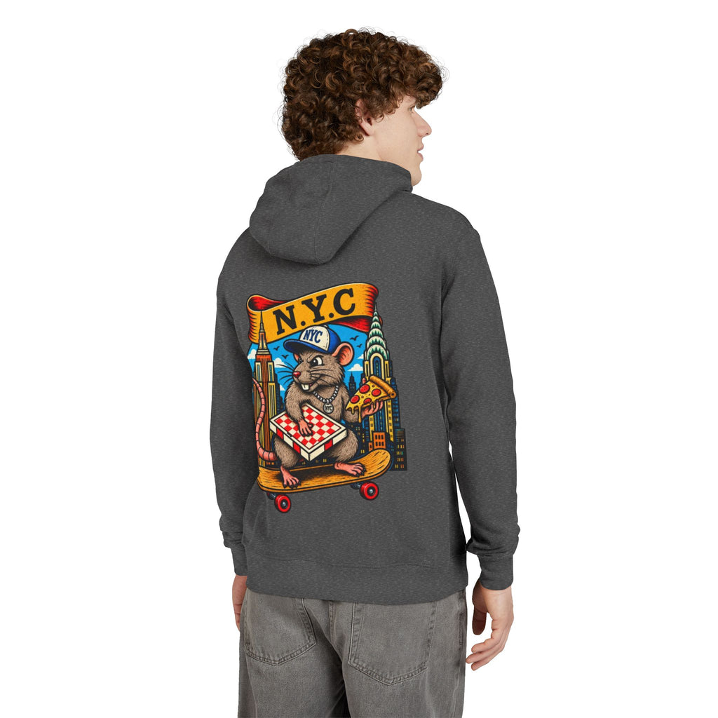 NYC Streets Belong To Rats Hoodie — Graphic NYC Rat Skateboard Pizza Pullover