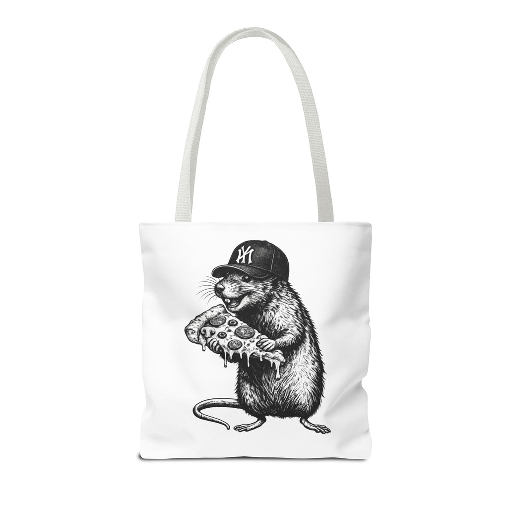 Pizza Rat Tote Bag — Cute NYC Rat Eating Pizza Canvas Tote