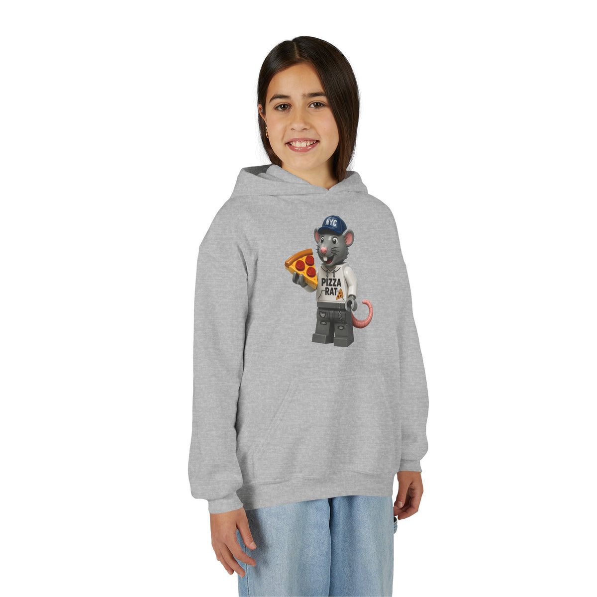 Pizza Rat Lego-Style Graphic - Youth Hoodie