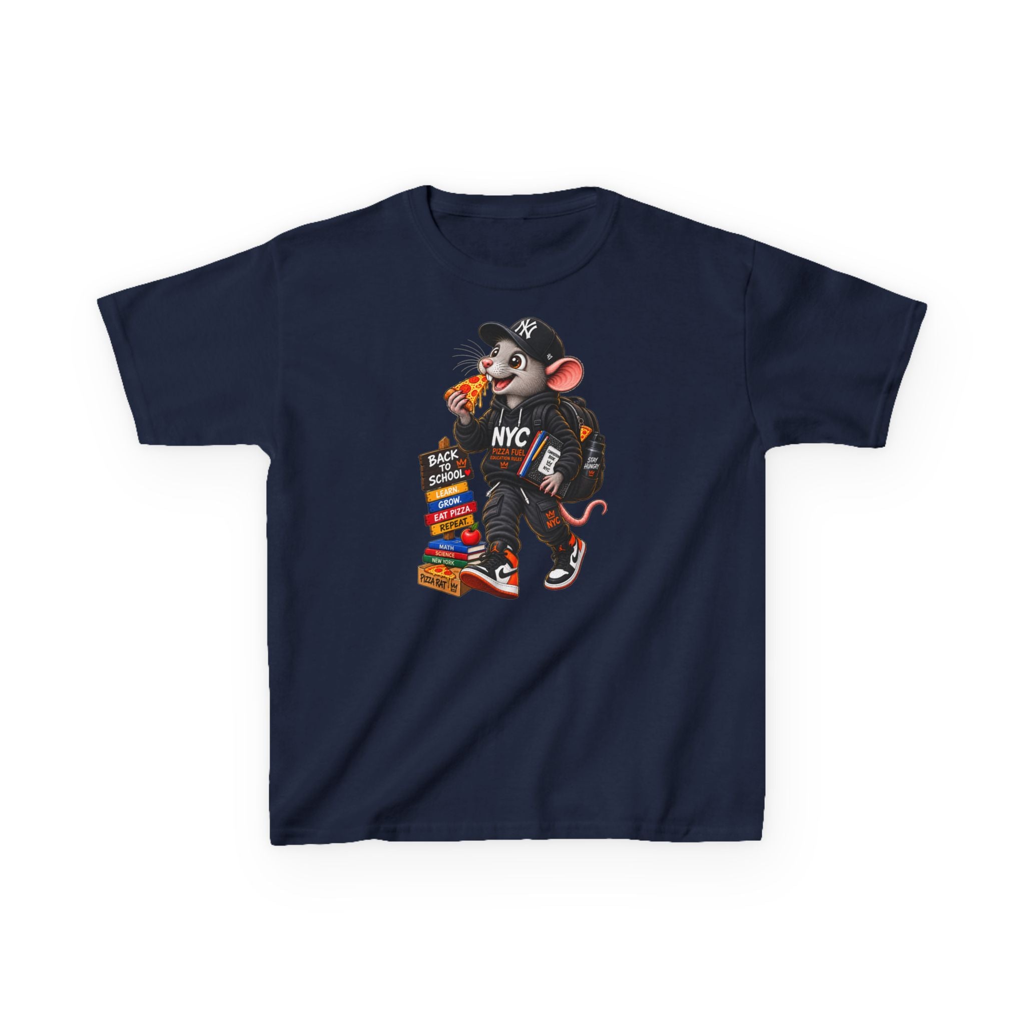 NY Teen Pizza Rat Back To School - Kids Tee
