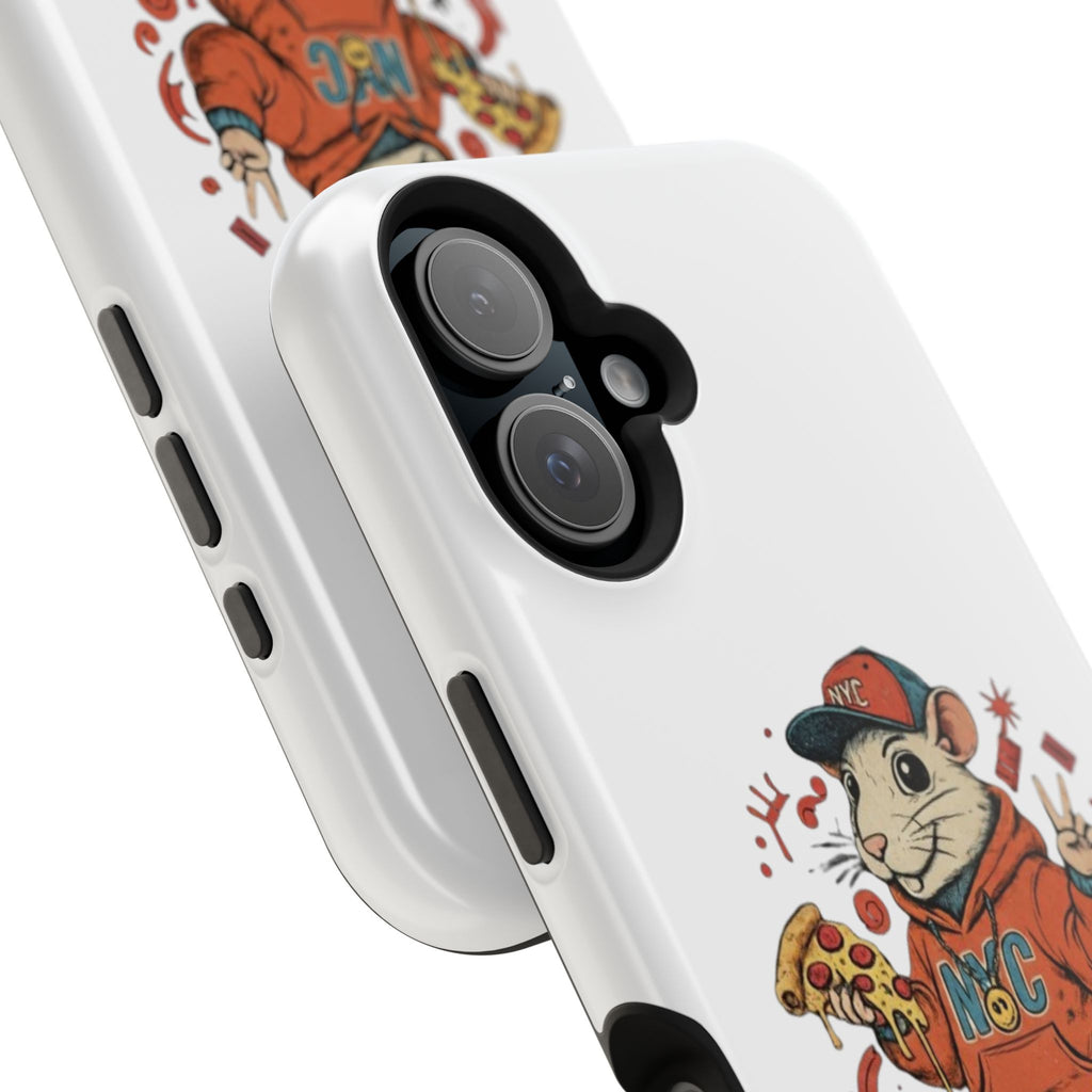 Streetwear Pizza Rat Phone Case — Magnetic Impact‑Resistant iPhone Case with Pizza Skateboard Design