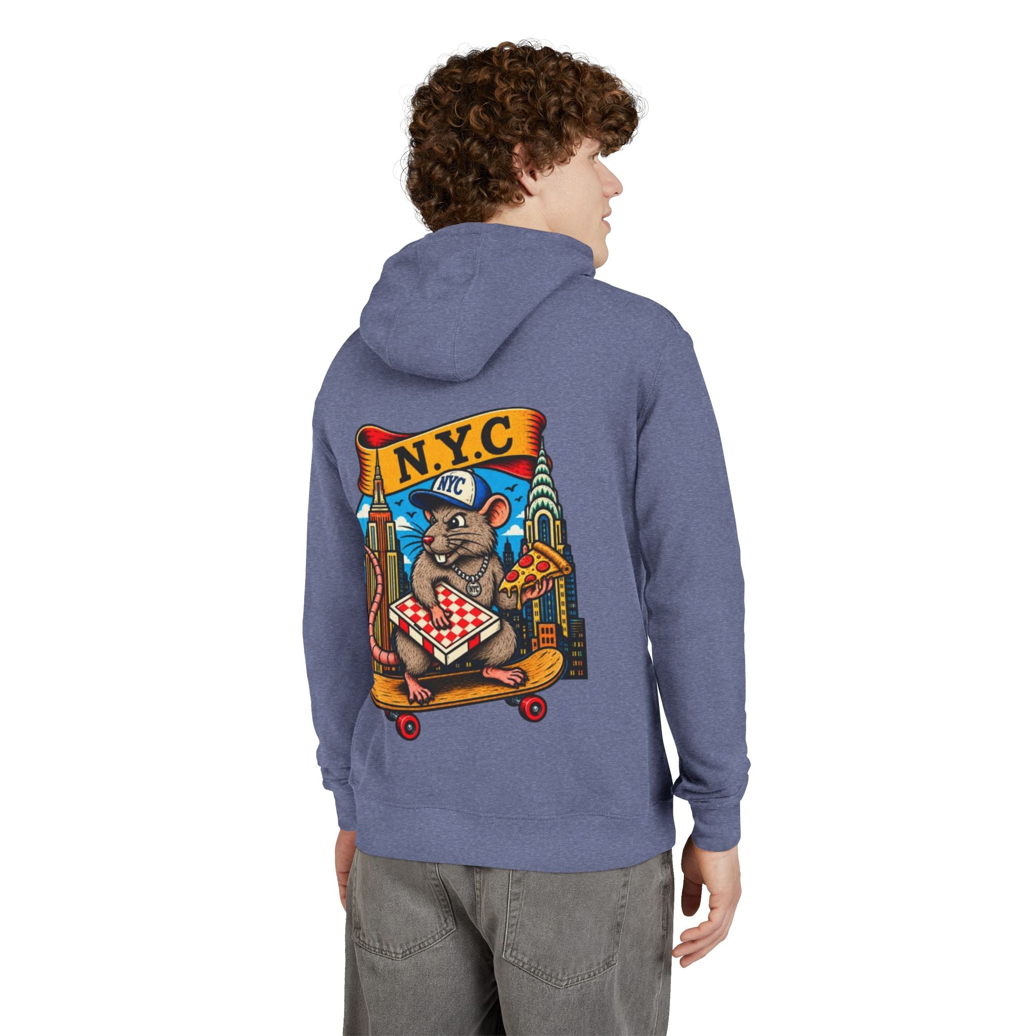 NYC Streets Belong To Rats Hoodie — Graphic NYC Rat Skateboard Pizza Pullover