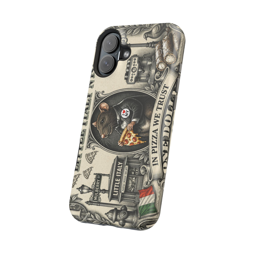 Little Italy NY Phone Case — 'In Pizza We Trust' Italy Rat Art Magnetic Impact-Resistant Case
