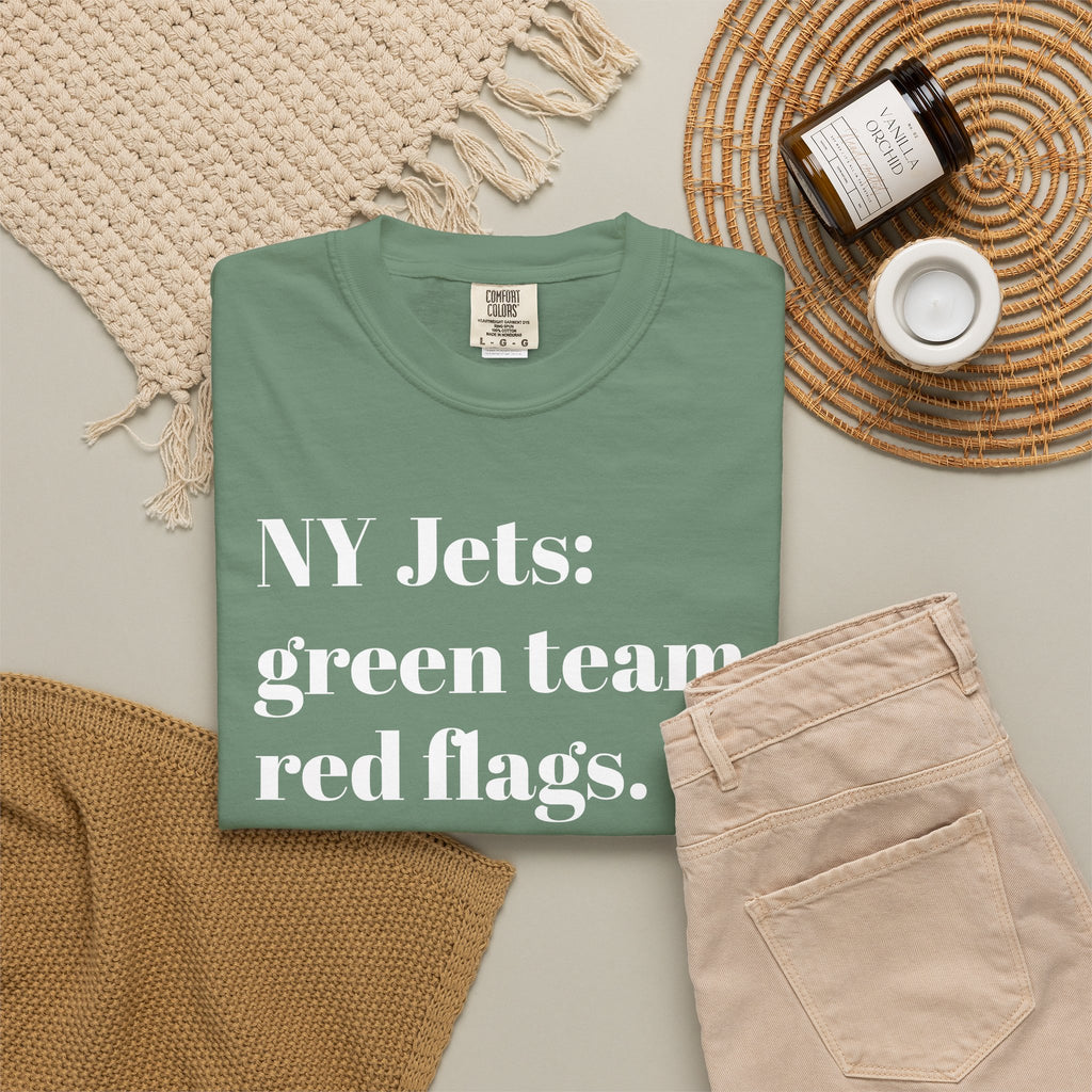 NY Jets: Green Team, Red Flags. Tee Shirt
