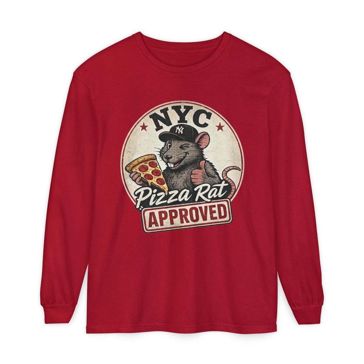 NYC Pizza Rat Approved Long Sleeve Tee