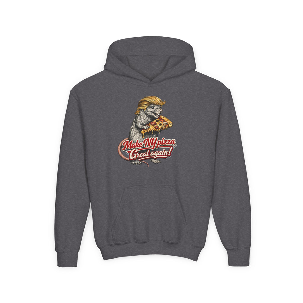 Youth Hoodie - "Make NY Pizza Great Again" Retro Pizza Lion Graphic