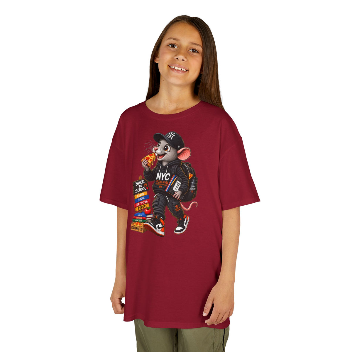 NY Teen Pizza Rat Back To School - Kids Tee