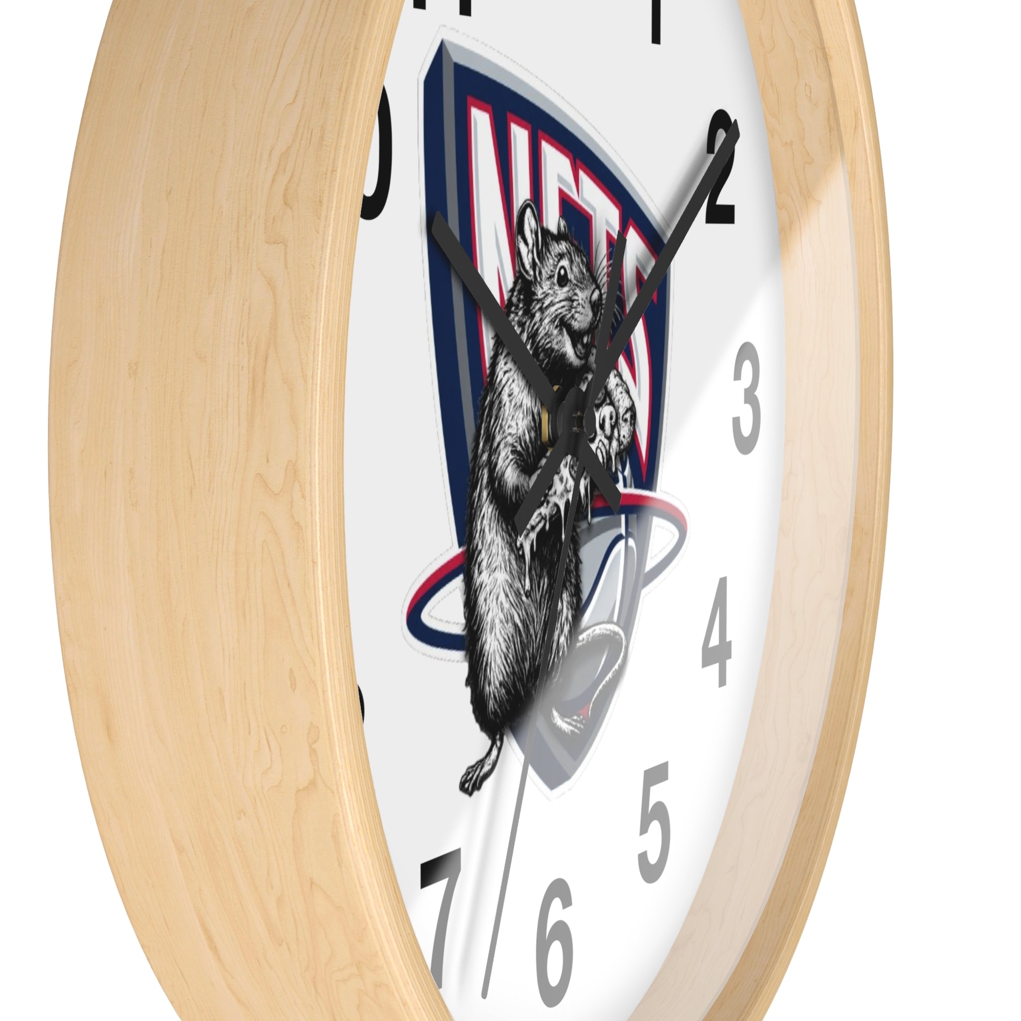 Nets Mascot Wall Clock — Retro Basketball Team Logo Decor