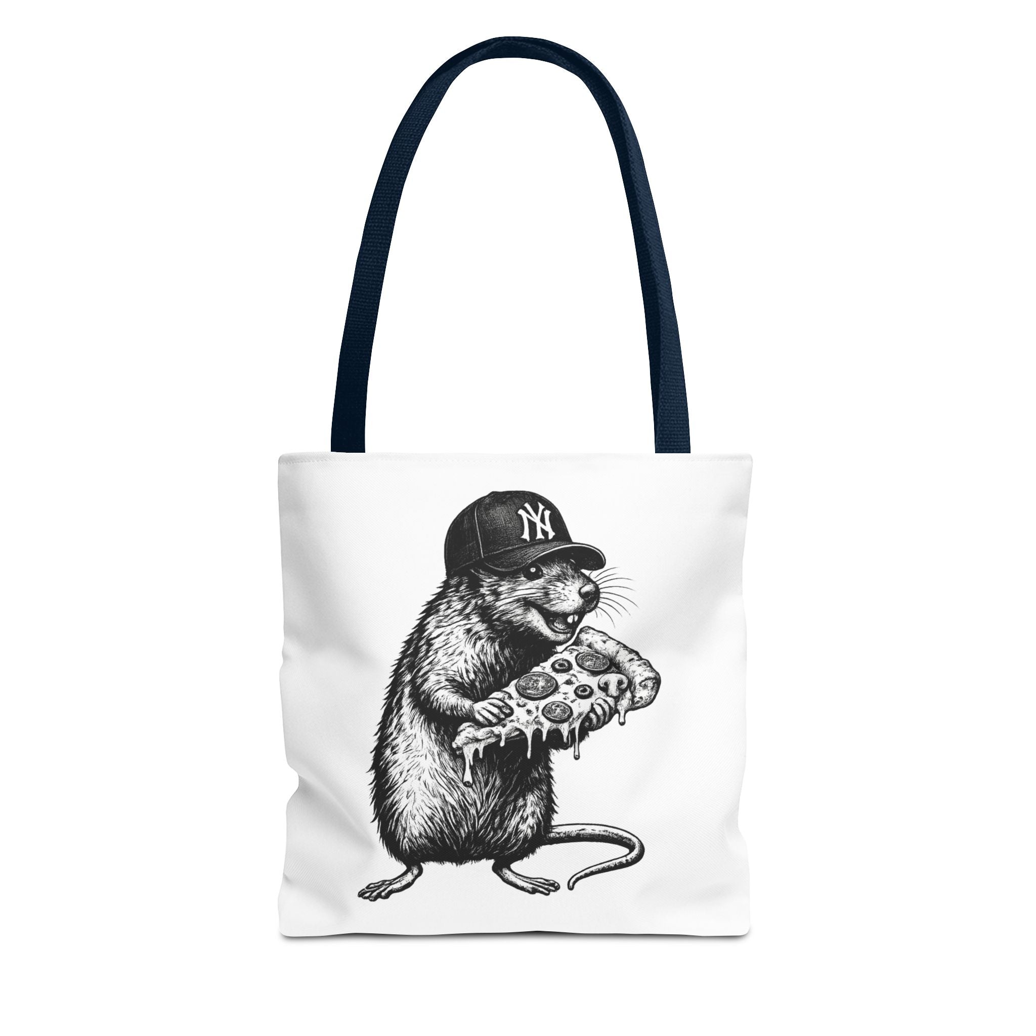Pizza Rat Tote Bag — Cute NYC Rat Eating Pizza Canvas Tote