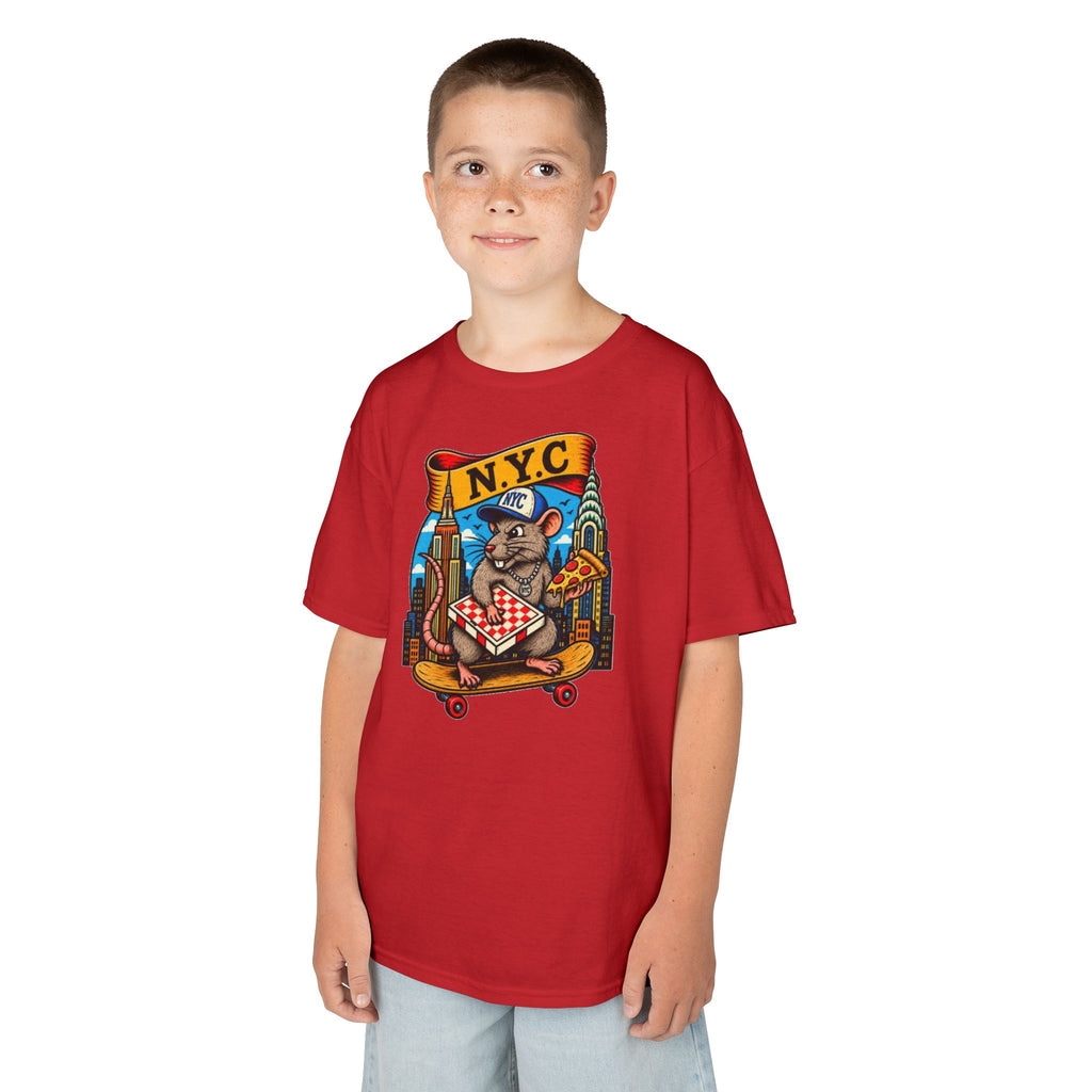 Kids T-Shirt — NYC Skateboarding Pizza Rat Graphic