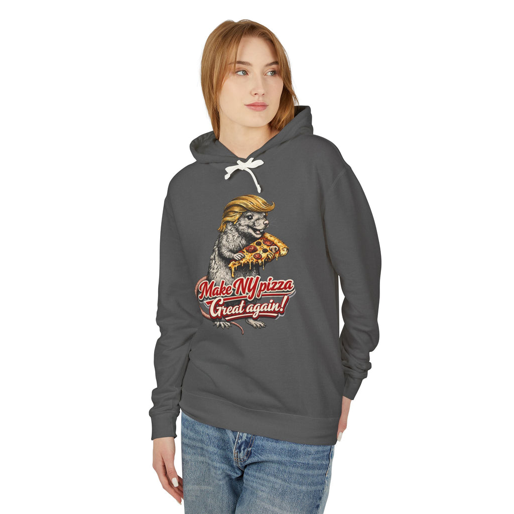 Unisex NYC Pizza Hoodie — "Make NY Pizza Great Again" Tiger with Pizza Graphic