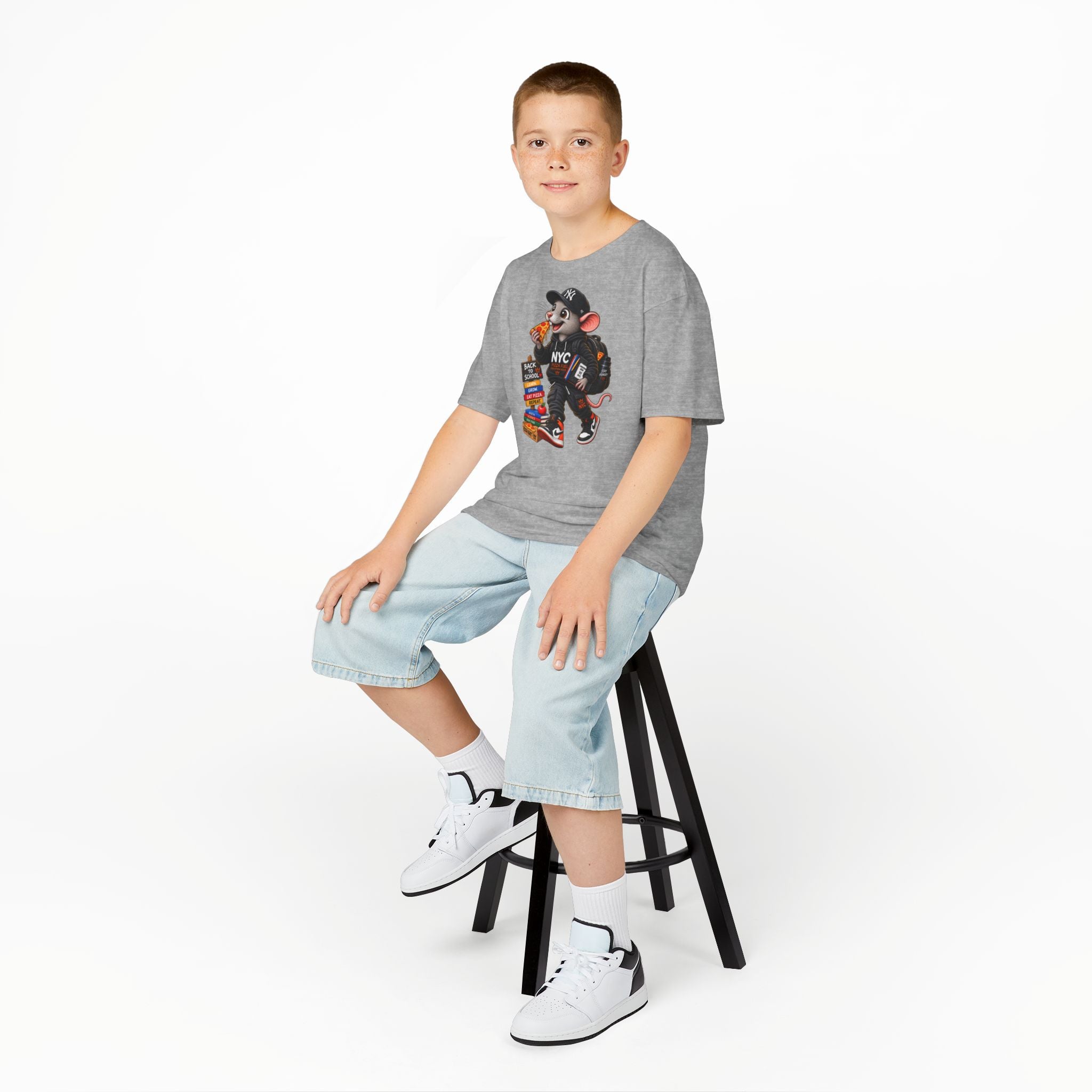 NY Teen Pizza Rat Back To School - Kids Tee