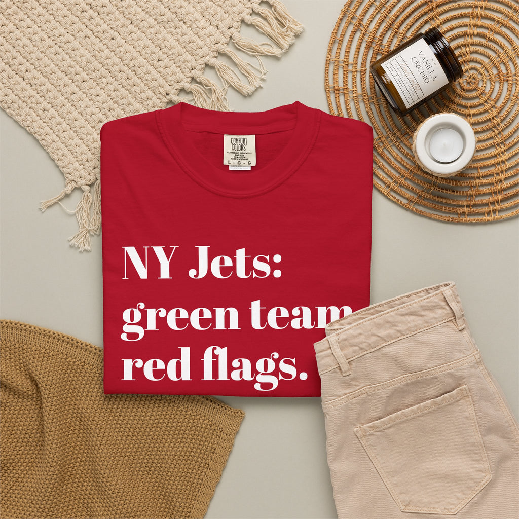 NY Jets: Green Team, Red Flags. Tee Shirt