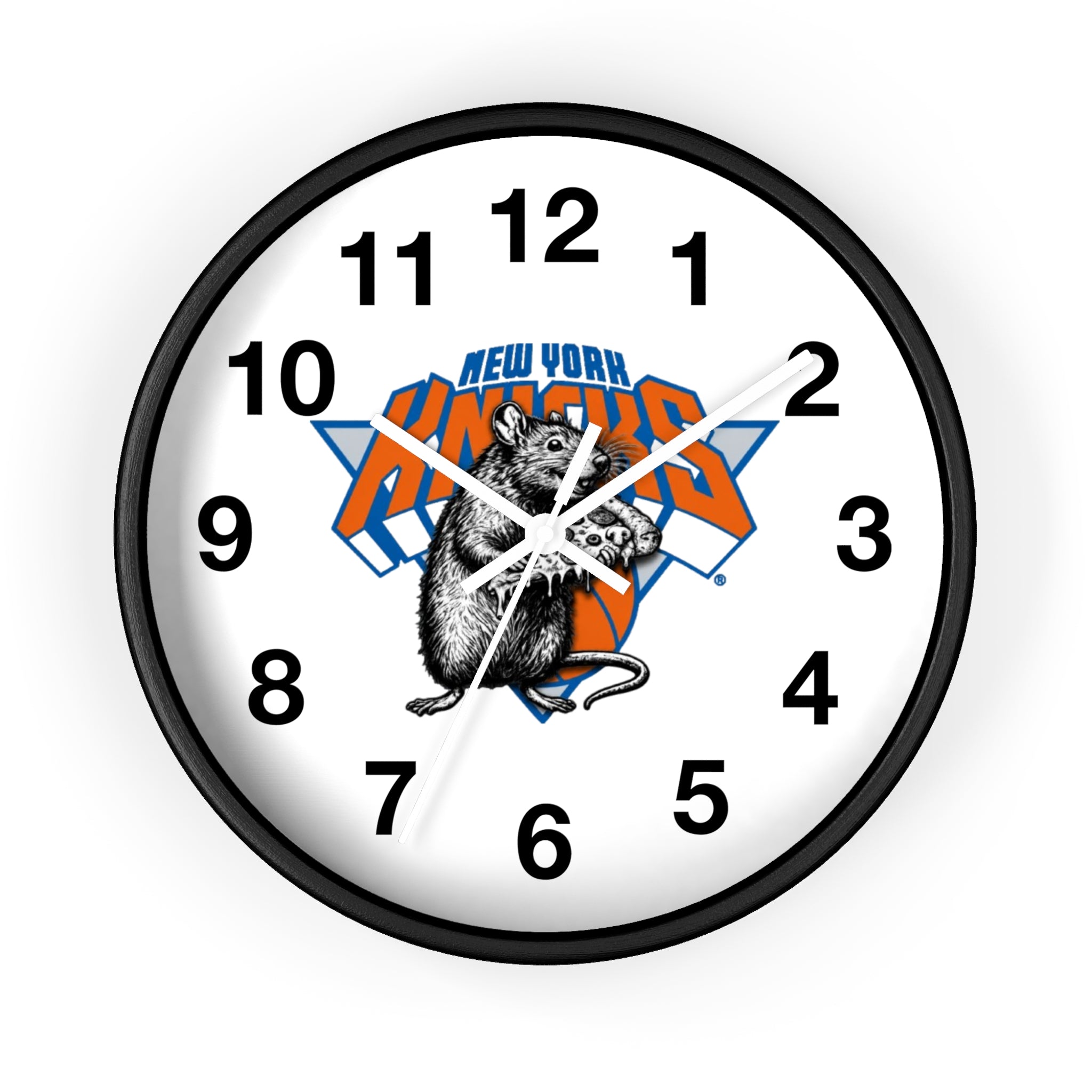 New York Knicks Retro Rat Logo Wall Clock — Vintage Basketball Fan Decor