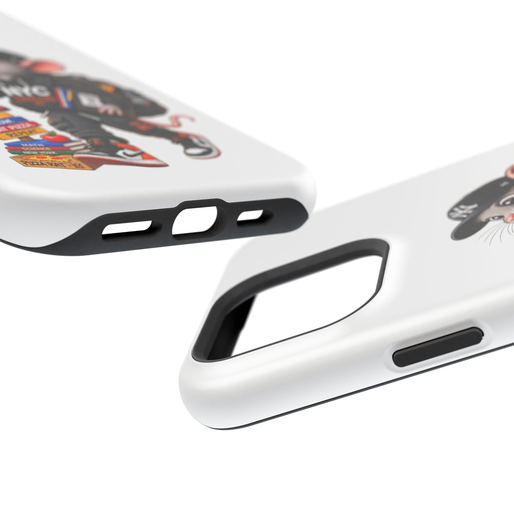 NYC Street Rat Phone Case – Magnetic Impact-Resistant iPhone Case with Back-to-School Pizza Design