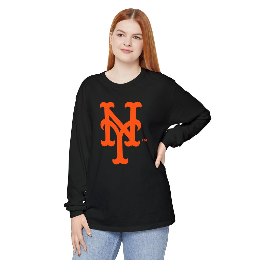 NY Mets Vintage Orange NY Monogram Long Sleeve Tee
