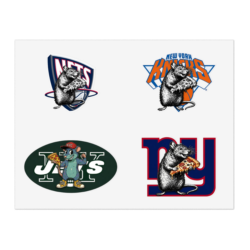 Sports Mascot Sticker Sheet — Retro Rat Designs (4-Pack)