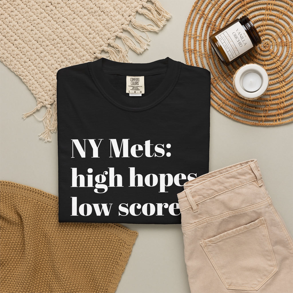 NY Mets: High Hopes, Low Scores. Tee Shirt