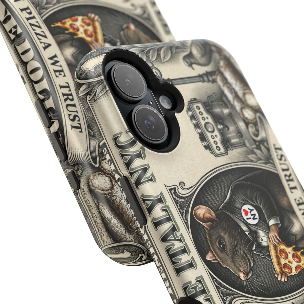 Little Italy NY Phone Case — 'In Pizza We Trust' Italy Rat Art Magnetic Impact-Resistant Case