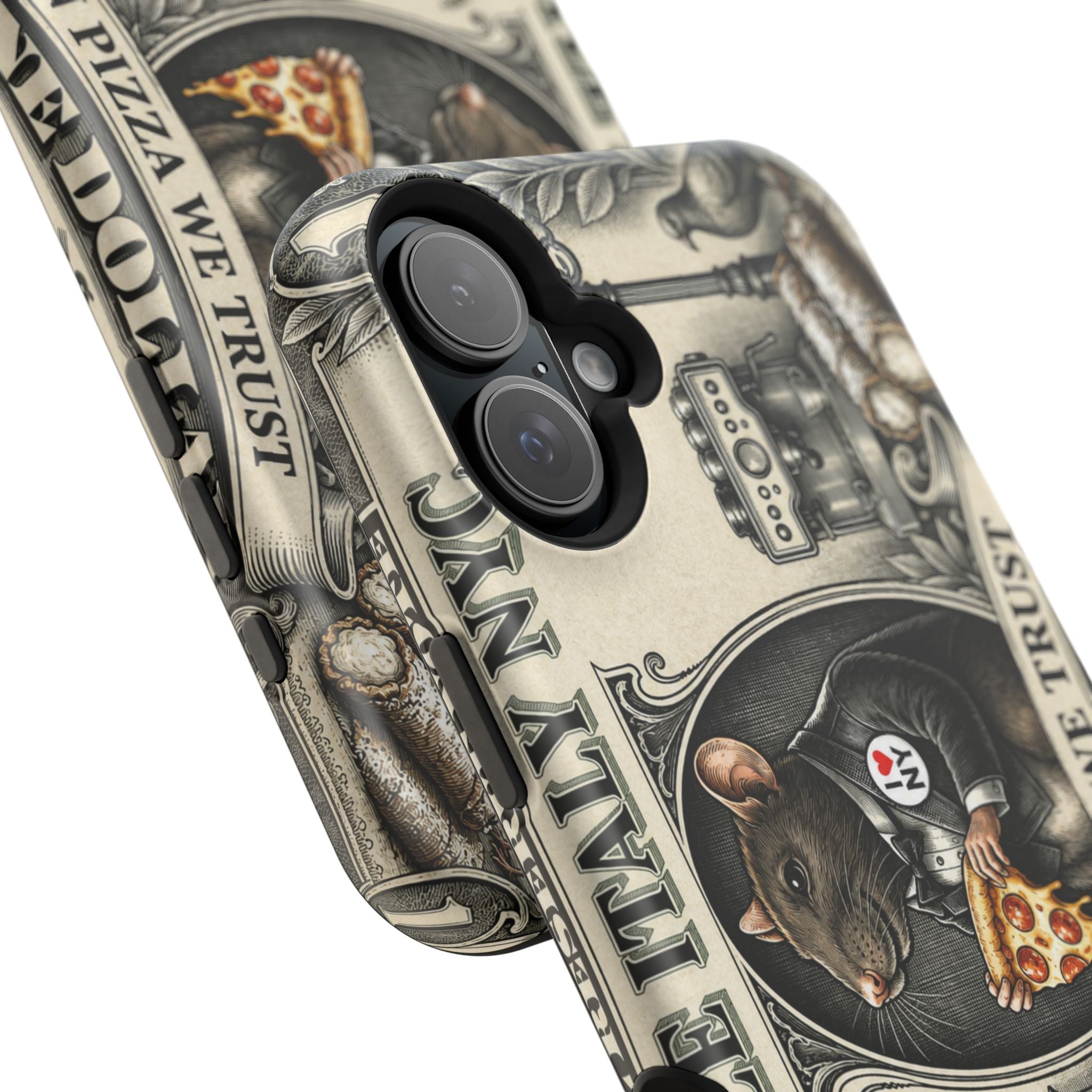 Little Italy NY Phone Case — 'In Pizza We Trust' Italy Rat Art Magnetic Impact-Resistant Case