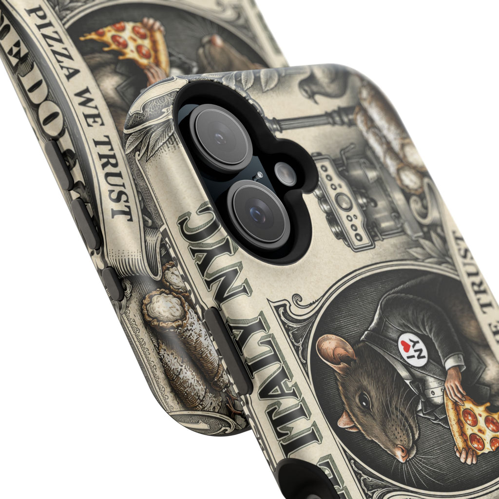 Little Italy NY Phone Case — 'In Pizza We Trust' Italy Rat Art Magnetic Impact-Resistant Case