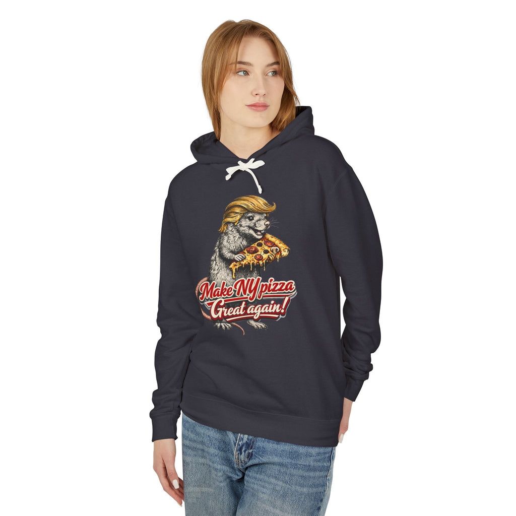Unisex NYC Pizza Hoodie — "Make NY Pizza Great Again" Tiger with Pizza Graphic