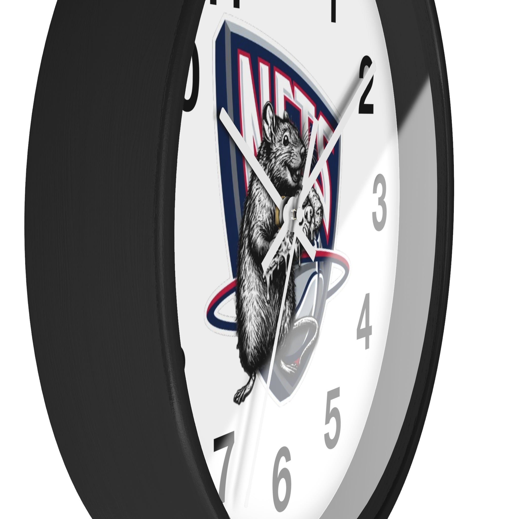 Nets Mascot Wall Clock — Retro Basketball Team Logo Decor
