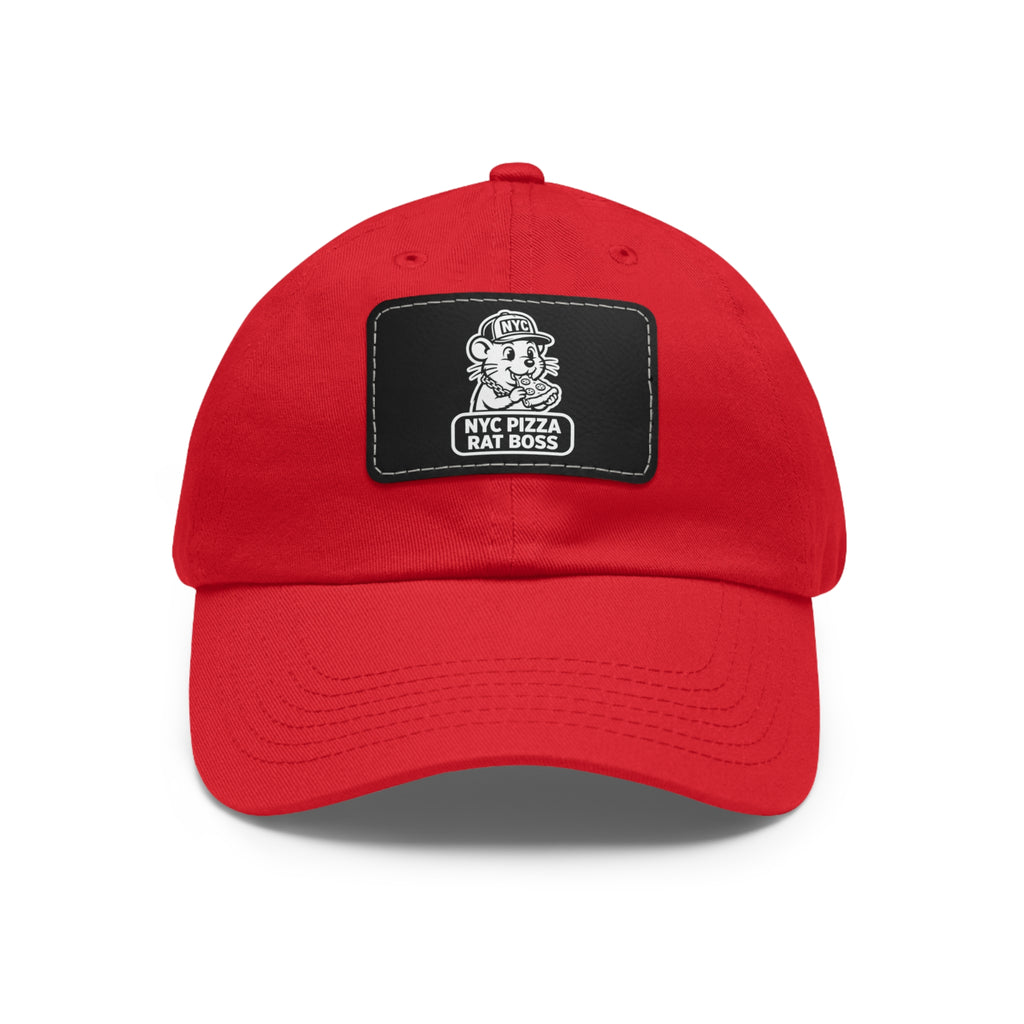 Leather Patch Dad Hat — NYC Pizza Rat Boss Logo