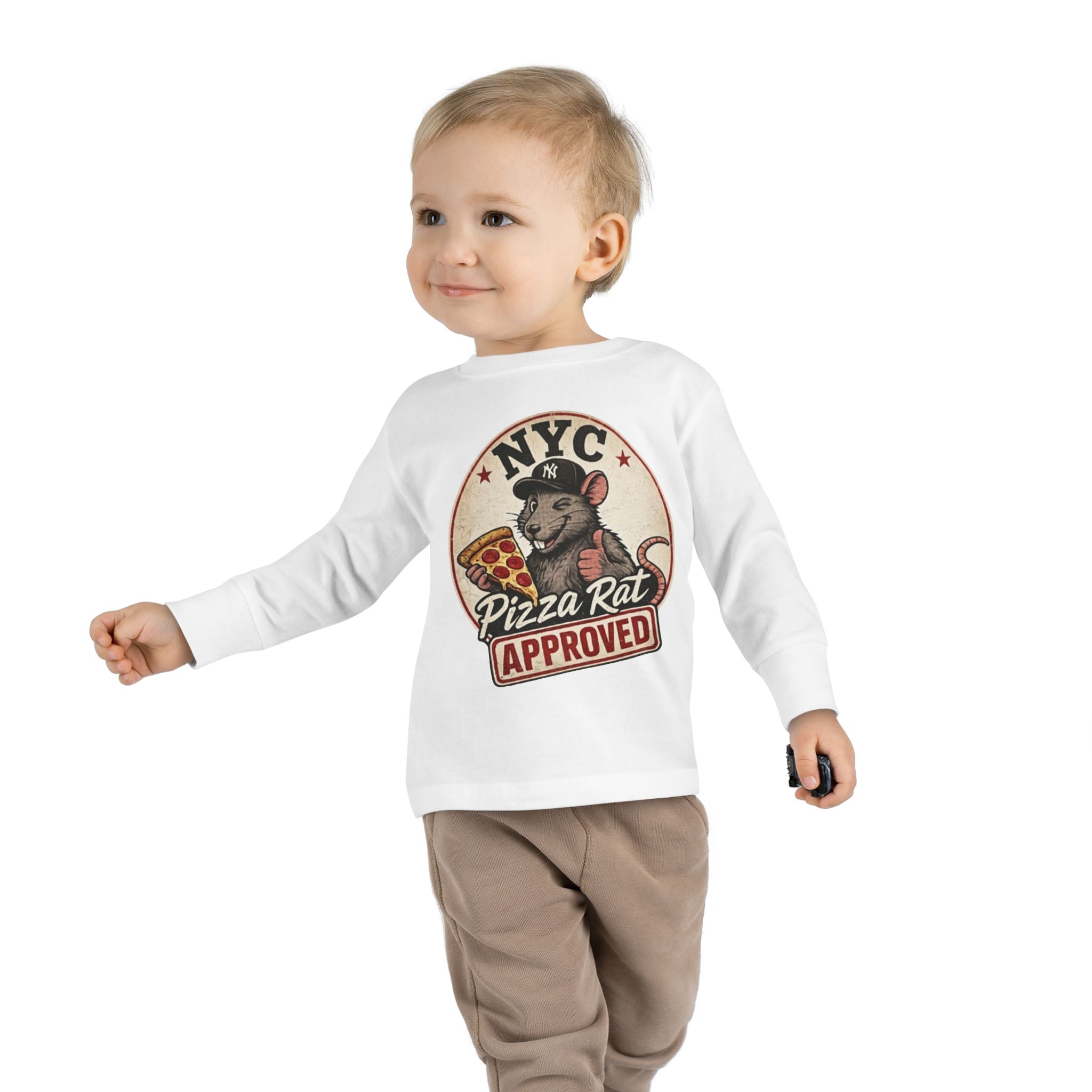 Toddler Tee — NYC Pizza Rat Approved - Long Sleeve Tee
