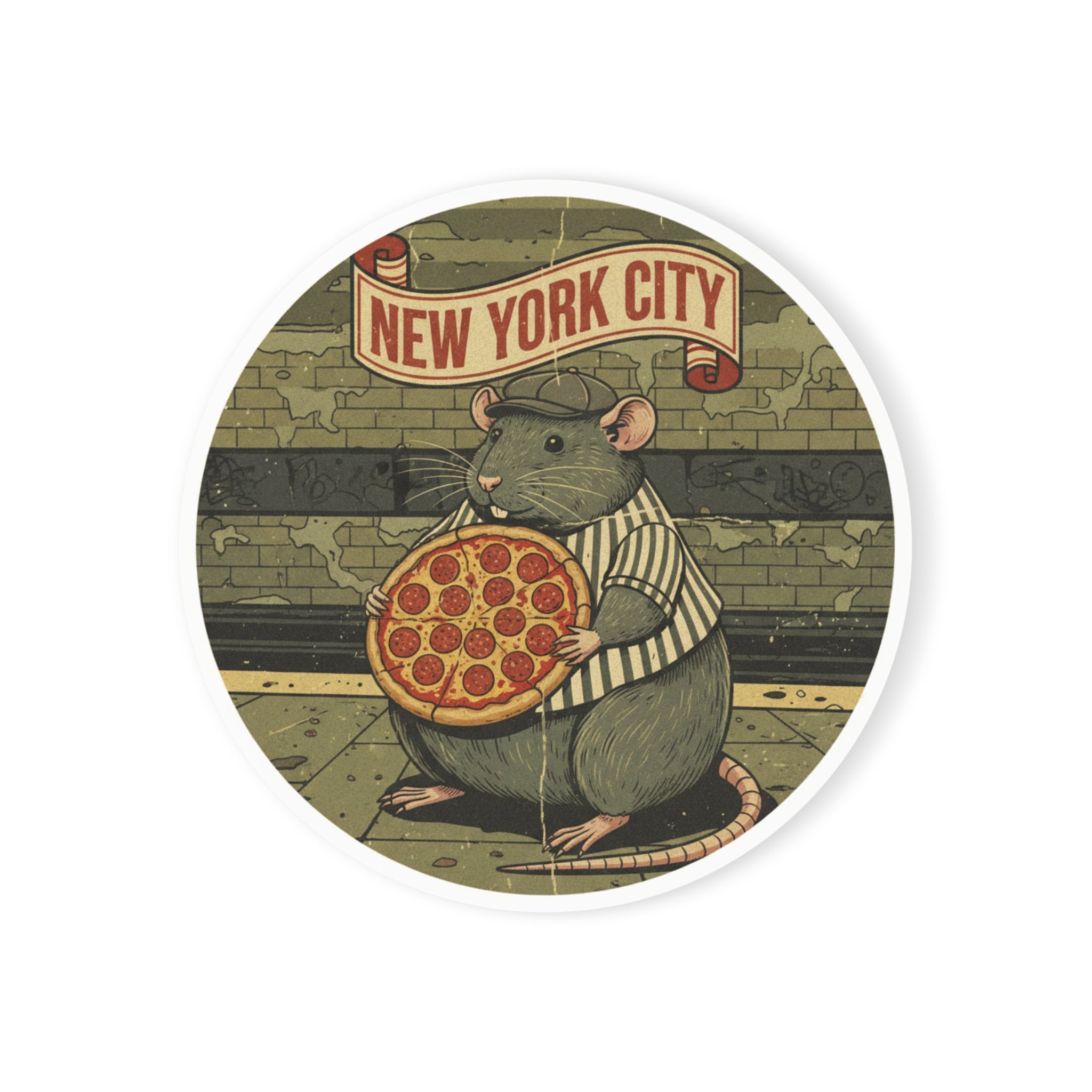 New York City Pizza Rat Cork Coaster