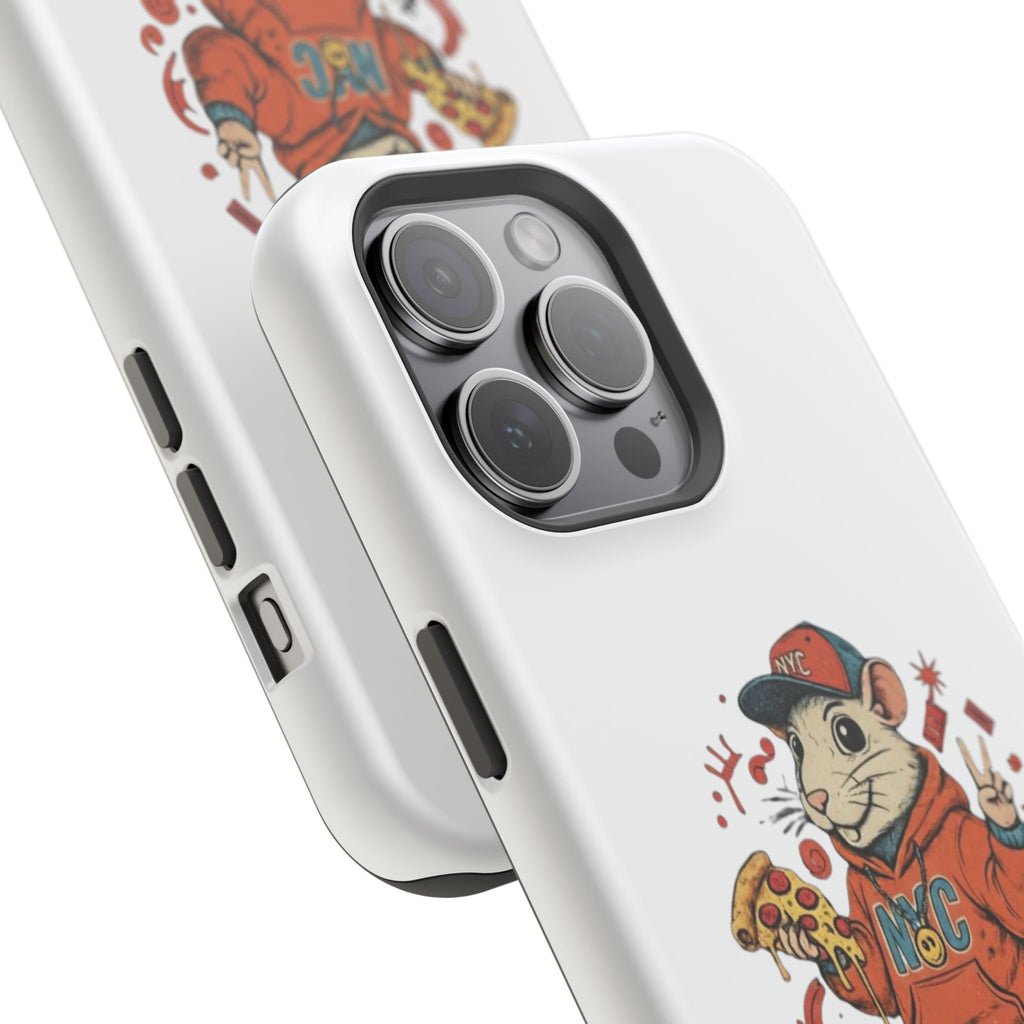 Streetwear Pizza Rat Phone Case — Magnetic Impact‑Resistant iPhone Case with Pizza Skateboard Design