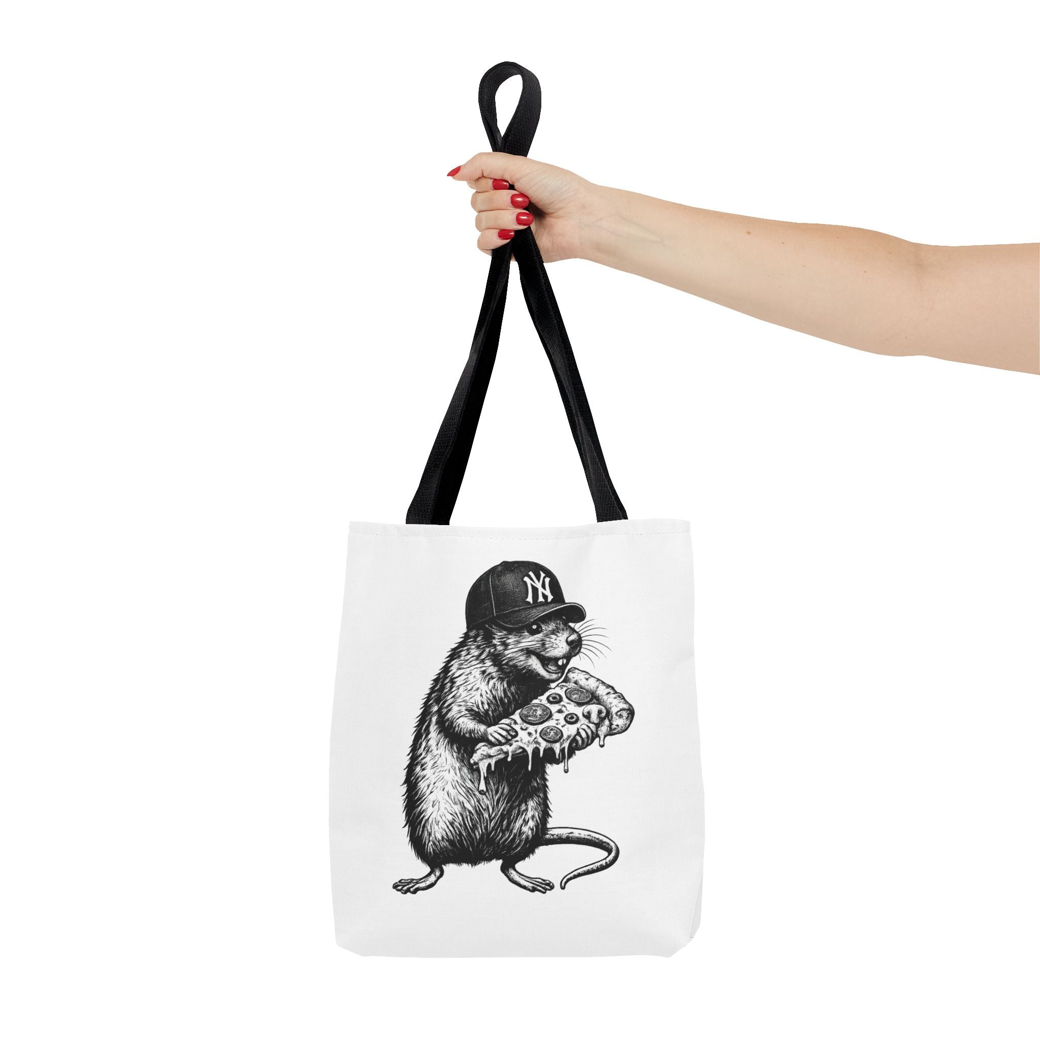 Pizza Rat Tote Bag — Cute NYC Rat Eating Pizza Canvas Tote