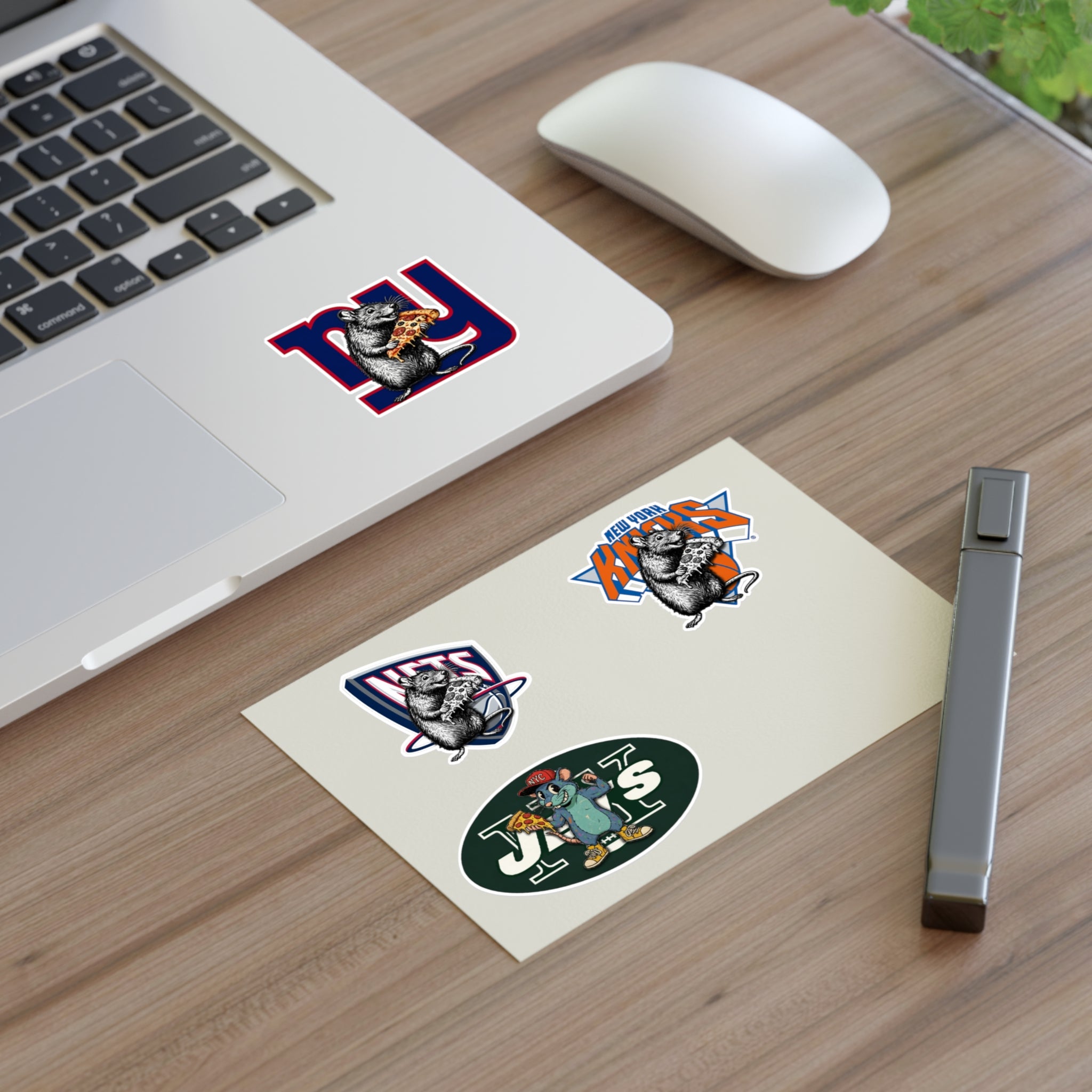Sports Mascot Sticker Sheet — Retro Rat Designs (4-Pack)