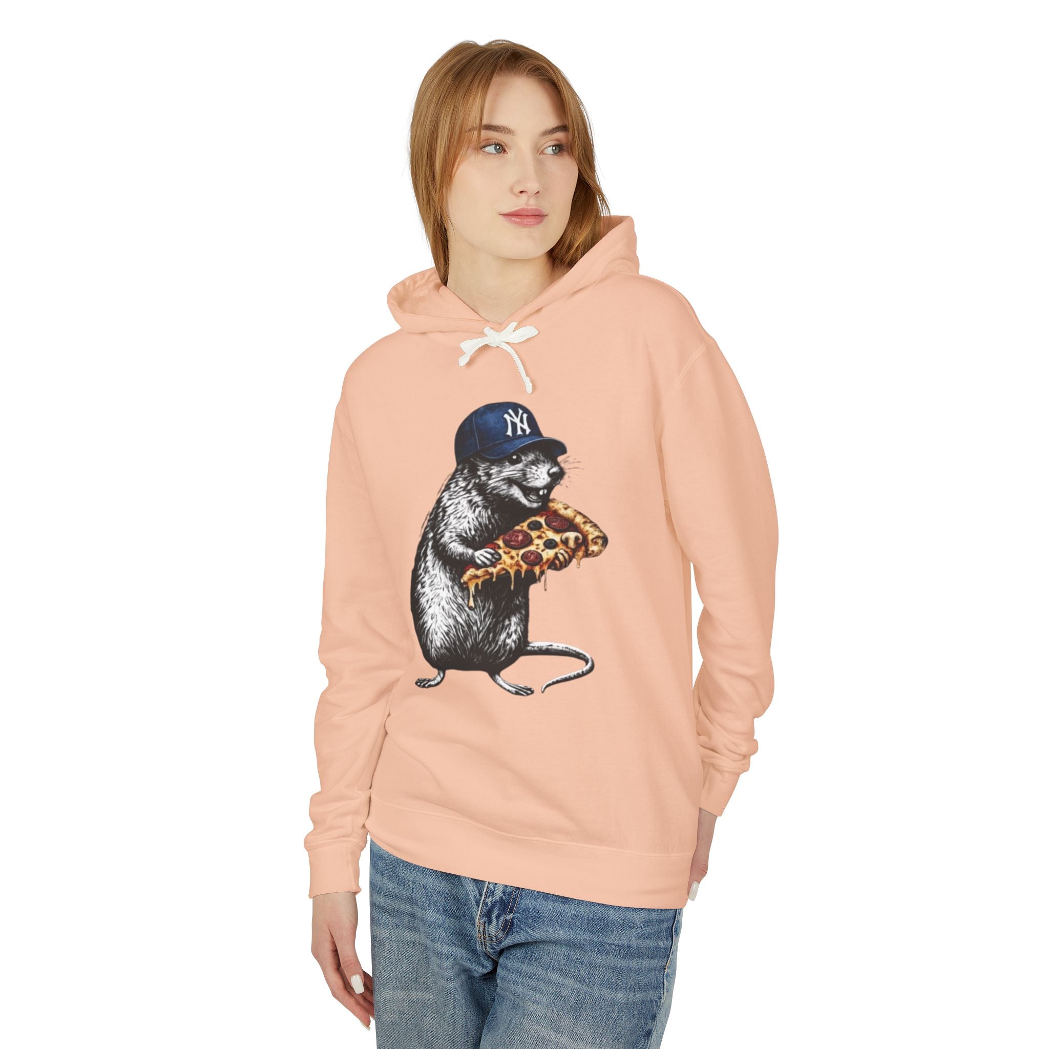 Rat Eating Pizza Hoodie — Cute Novelty Animal Graphic Pullover