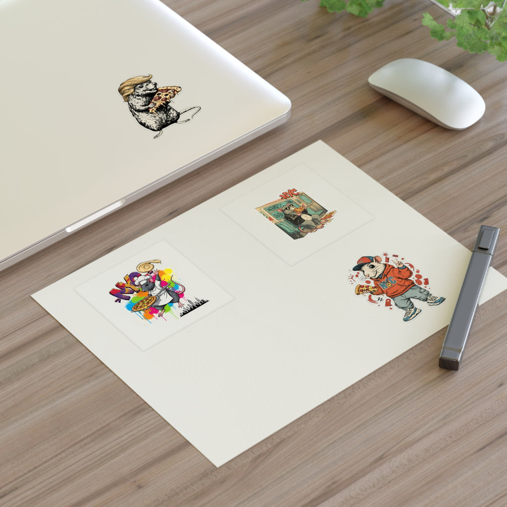 Urban Rat Sticker Sheet — Retro Street Art & Pizza Pocket Characters