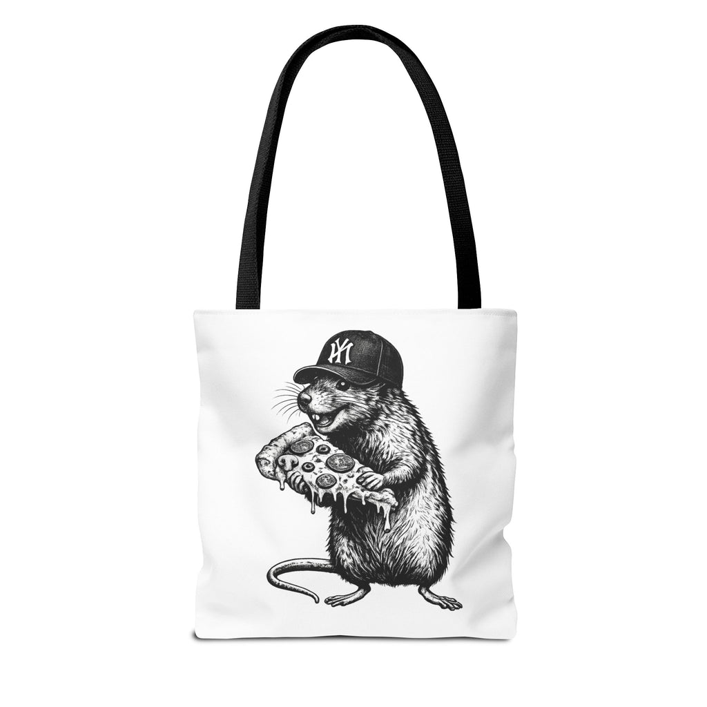 Pizza Rat Tote Bag — Cute NYC Rat Eating Pizza Canvas Tote